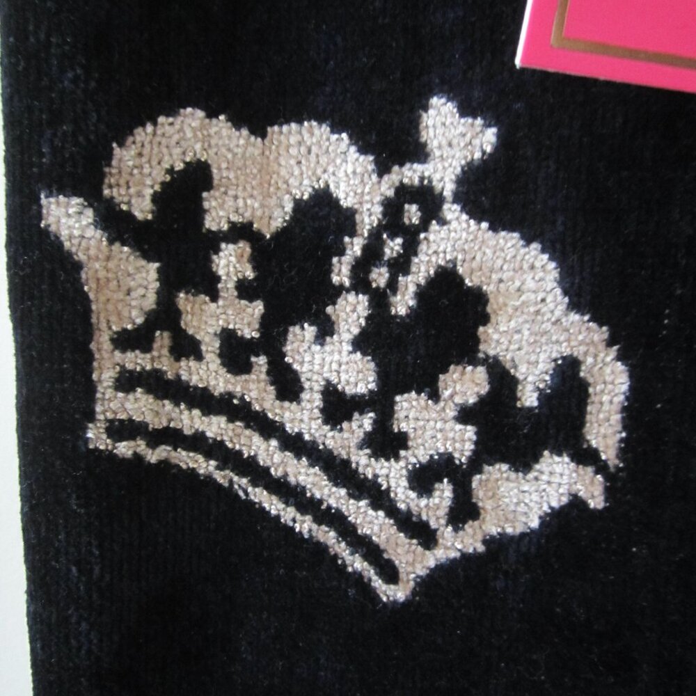 Juicy Couture Crown Bow Heart Black Bath & Hand Towel Set - Picture 4 of 9